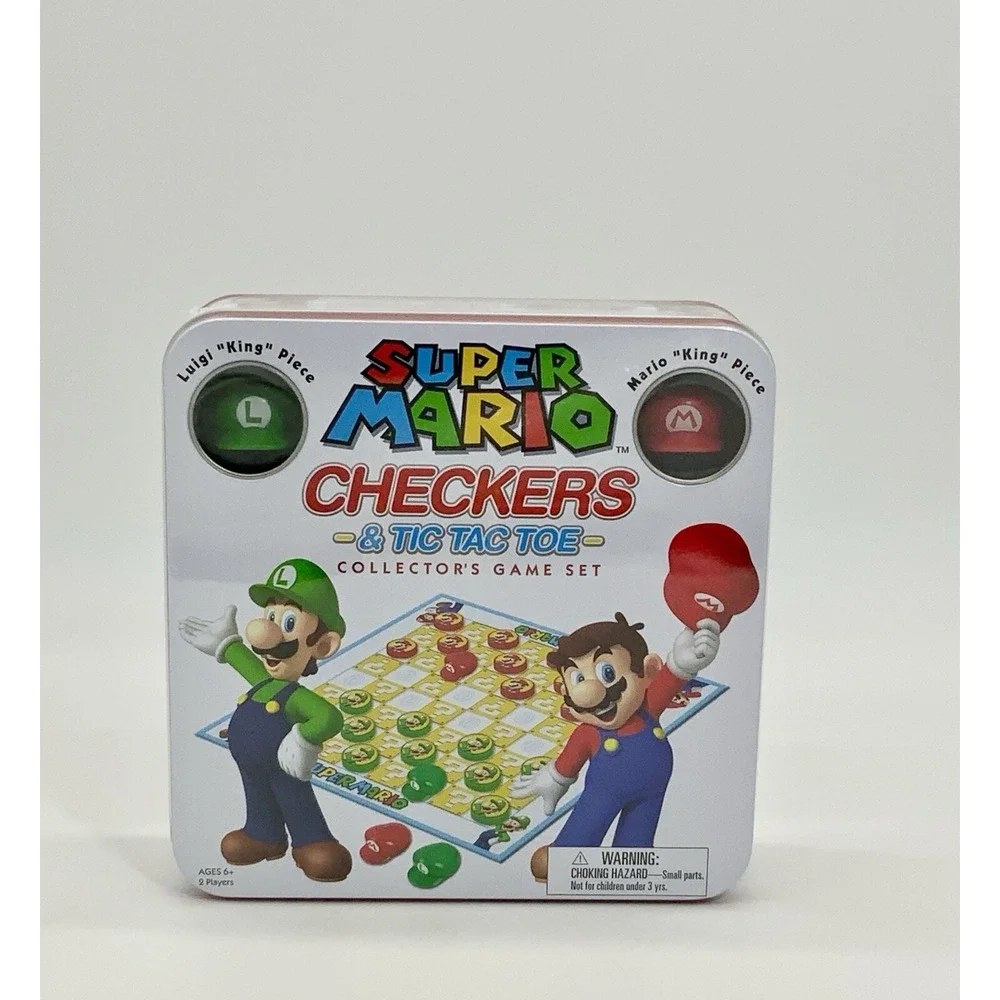 Super Mario Checkers & Tic Tac Toe Combo in Tin 2018 Date Nintendo Fun Gift - Picture 6 of 7